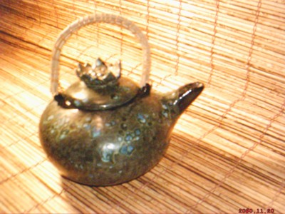 Clay Tea Pot With Bamboo Handle - 