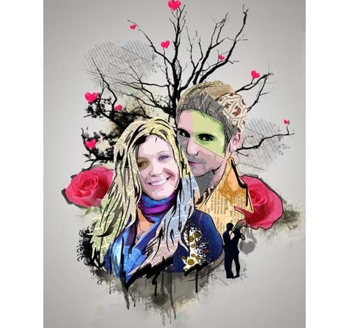 Patch Collage Portrait - 