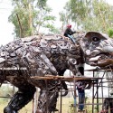 World Largest Tyrannosaurus dinosaur Metal art scu by Mari9art 