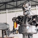 The terminator metal sculpture movie inspired by Mari9art 