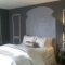 Bedroom done using tape and spray paint to refinis