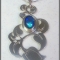Blue Velvet Black Opal and Sapphire Pendant