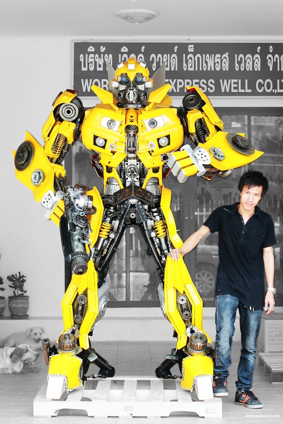 7.2 Ft Scrap Metal Sculpture Transformer Movie Fig - 