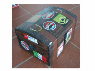 Travet Chest With Painted Labels - 