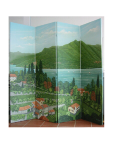 Four Fold Screens - View Of Lake Como Italy - 