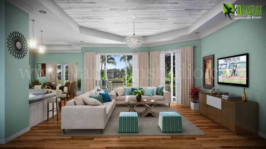 Awesome Style Of Living Room Interior CGI Design - 