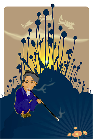 Smoking - Digital Drawing About Burma - 
