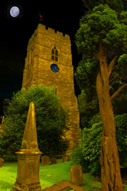 Cosgrove Church And Moon. - 