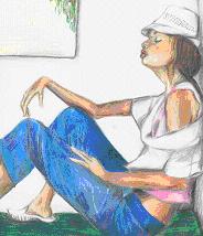 Girl Against Wall - 