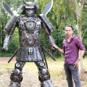 Steampunk Samurai warrior metal art sculpture 2.2  by Mari9art 
