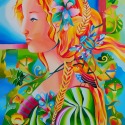 The saleswoman of flowers by Mairim Perez Roca