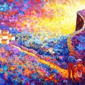 The Road Less Traveled - Acrylic on canvas by Lind by Linda Paul