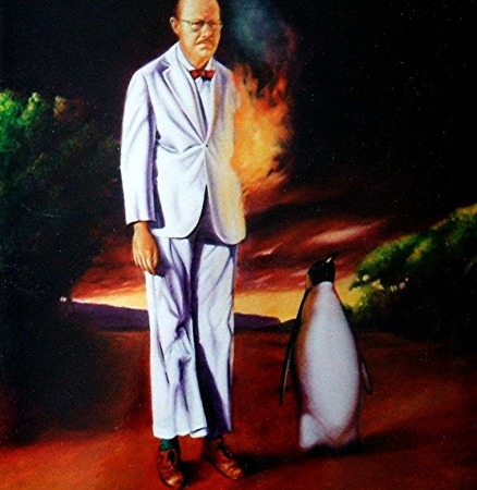 Burning man with Penguin by Joseph Draye