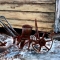 old farm plow oil painting