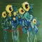 Sunflowers in the Wind