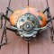 Steampunk ladybug metal art sculpture
