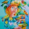 Woman with birds