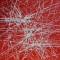 Webs of white on red