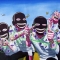 Black face Yue Minjun with Vines