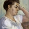 Woman in white blouse