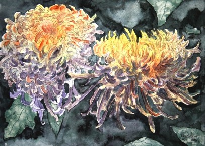 Chrysanthemums Flower Painting - 