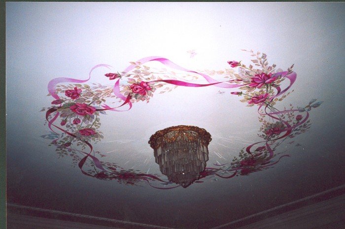 Roses And Ribbons. Ceiling Art. - 