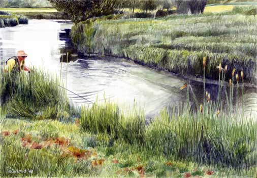 Fly Fishing On The River Dun Hampshire - 