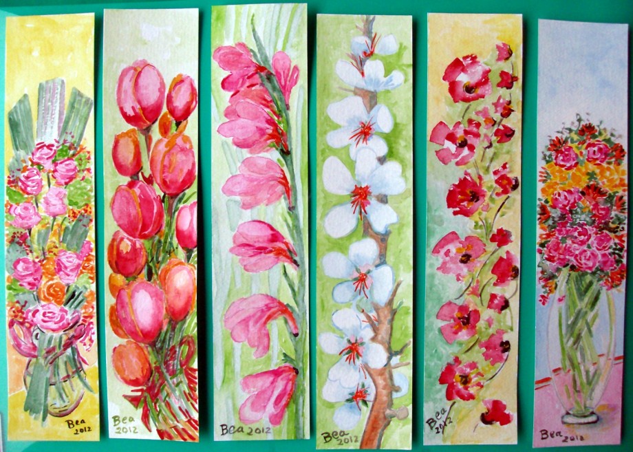 Marcadores De Livros Com Flores - 
