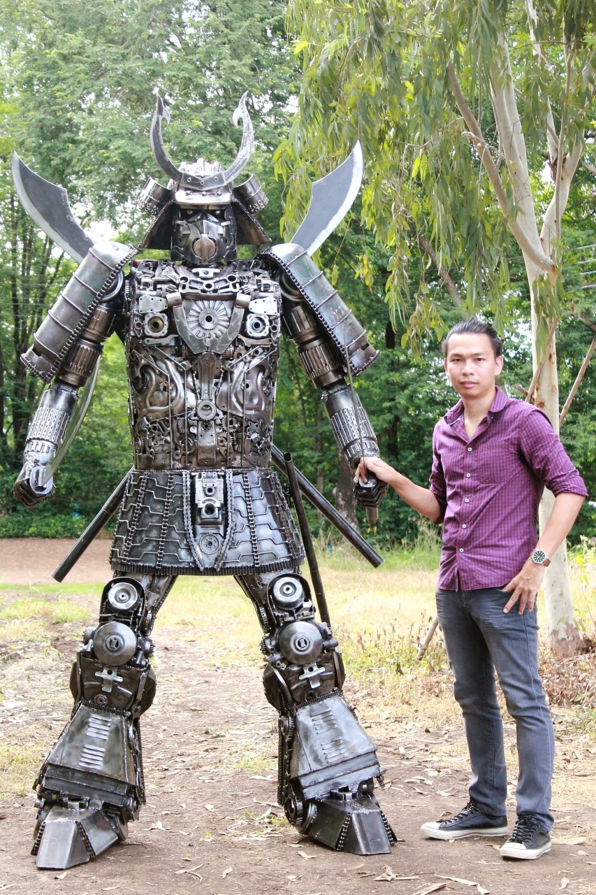 Steampunk Samurai Warrior Metal Art Sculpture 2.2 - 