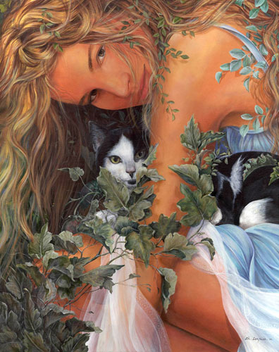 Mujer Con Gato - 
