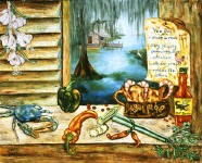 Louisiana Kitchen  -  Cajun Inspired Art On Canvas - 
