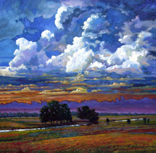 Evening Clouds Over The Prairie - 