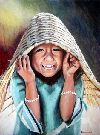 Nepalese Basket Girl - 