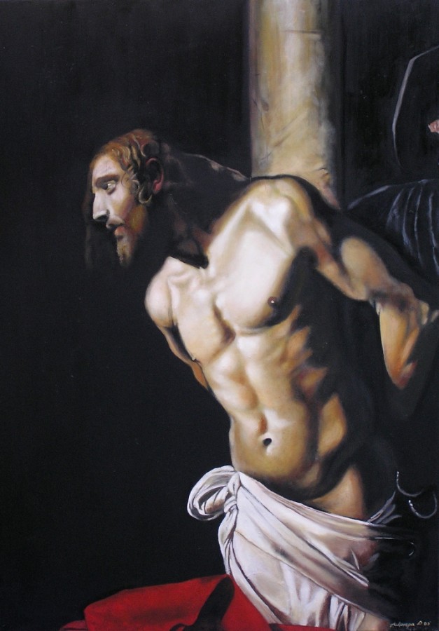 Caravaggio - Christ At The Column-detail - 