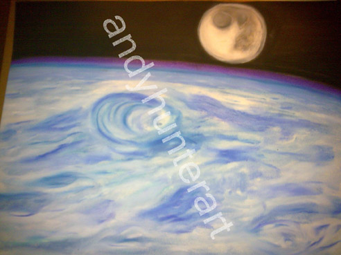 Moonset Over Pacific Storm Colombia - 