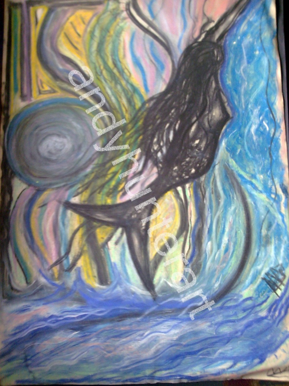 Mermaid Swimming Up A Waterfall - 