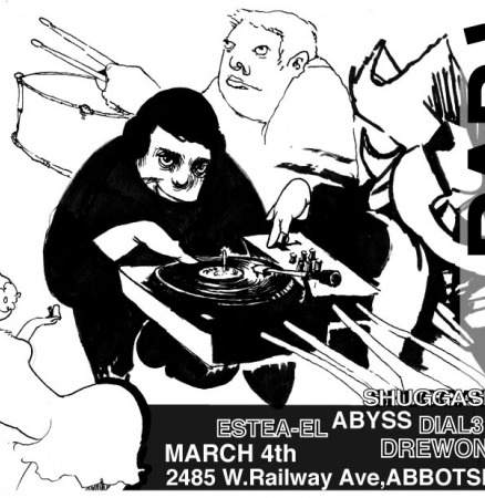 dj drewunder and langley crew flyer by Peter Demaria