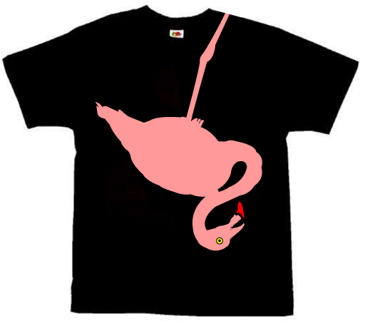 Flamingo On Black Shirt - 