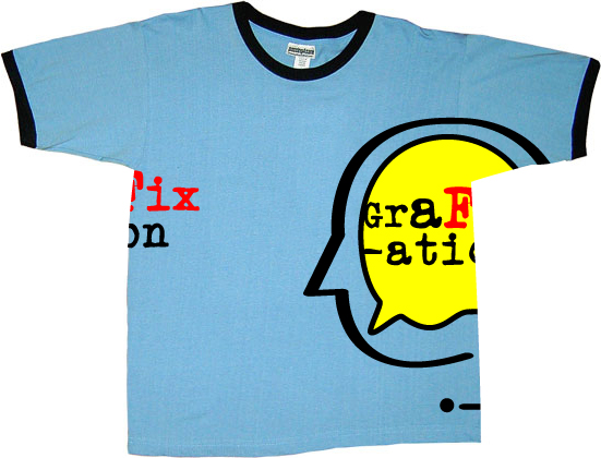 Grafix-ation Logo On Blue Shirt - 
