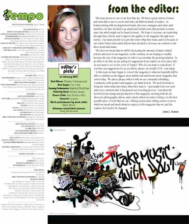 Masthead Page, Magazine Layout - 