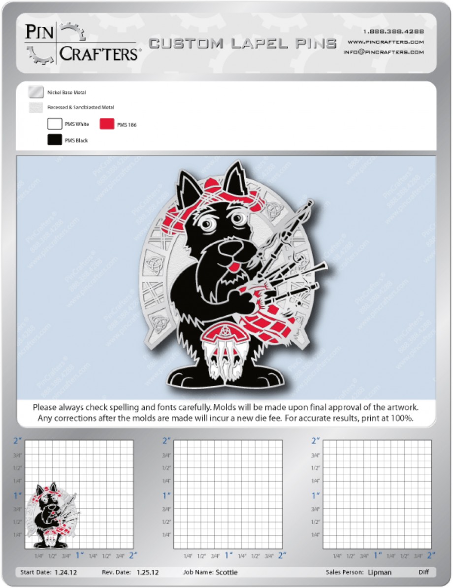 Scottie Bagpipes Lapel Pin - 