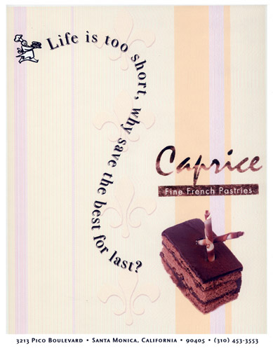 Caprice Bakery Magazine Ad / Window Poster - 
