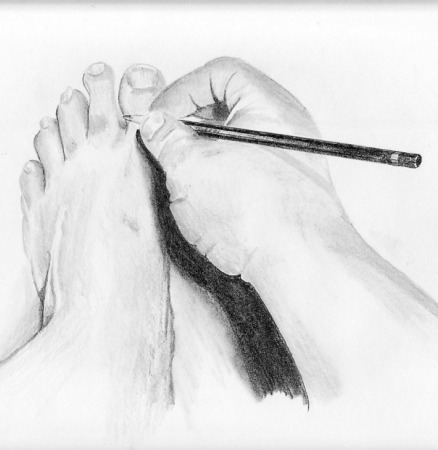 Hand doing foot by Chris Willis