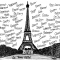 Eiffel Tower Pen Sketch