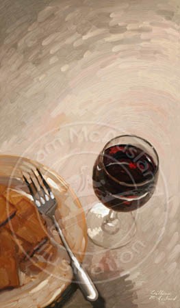 Wineglass With Plate And Fork - 