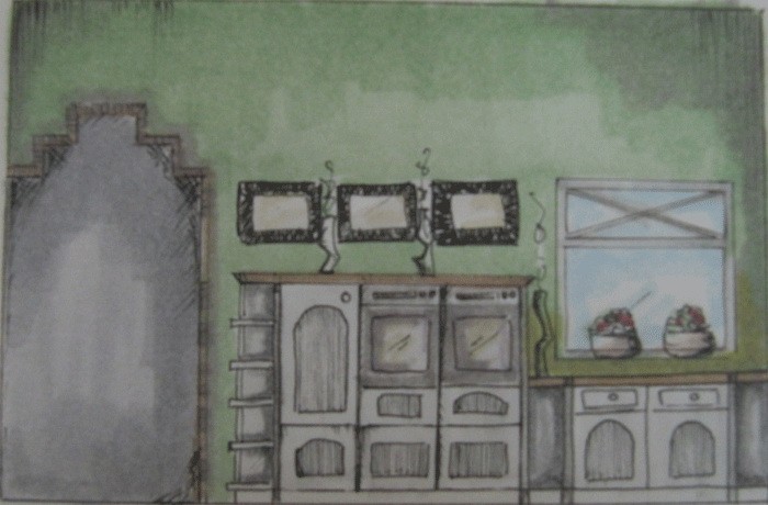 Kitchen Elevation Rendering - Markers - 