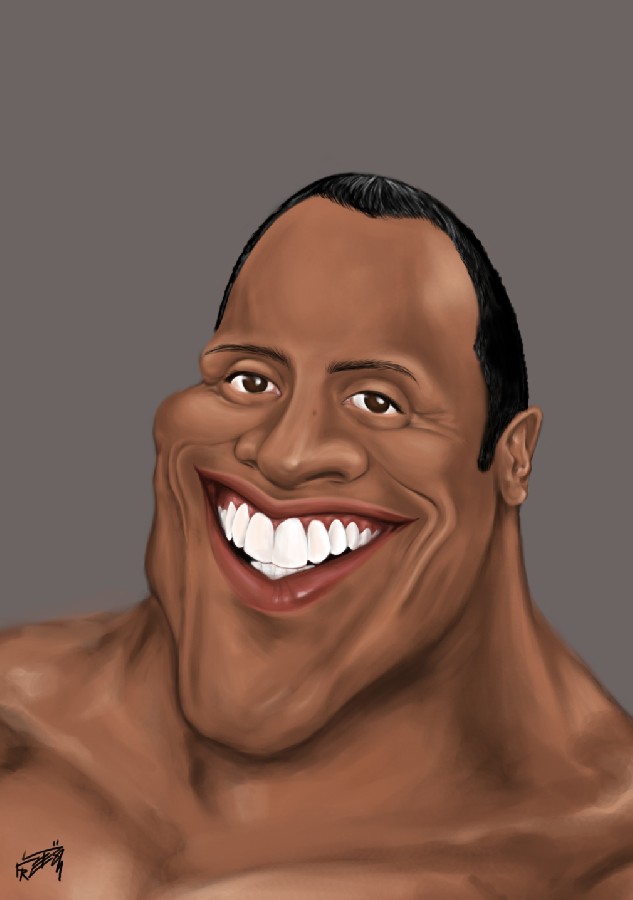 Dwayne The Rock Johnson Caricature - 
