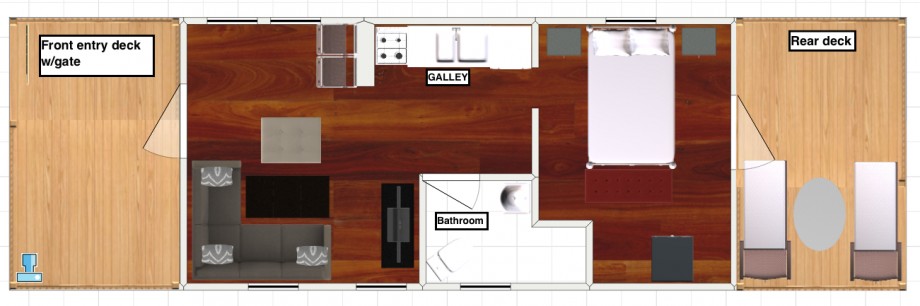 Basic AquaLodge Floorplan With Simple Furnishings - 