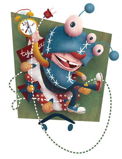 Boy On Selfmade Timemachine - 