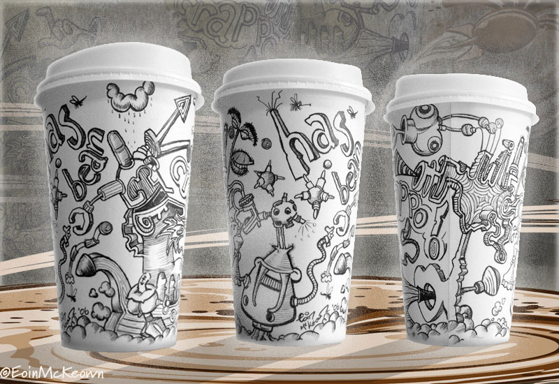 Illustrated Paper Coffee Cups - 